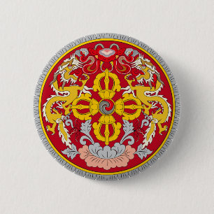 Emblem of Bhutan (རྒྱལ་ཡོངས་ 6 Cm Round Badge