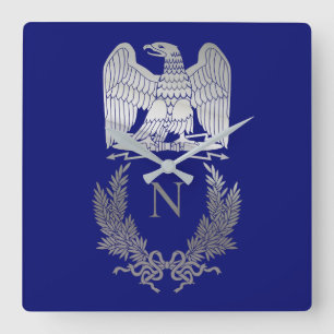 Emblem of Napoleon Bonaparte Square Wall Clock