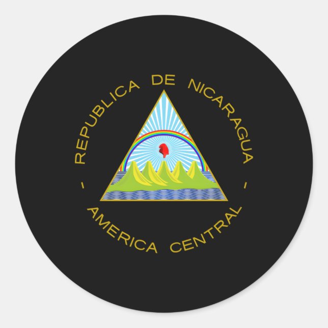 Emblem Of Nicaragua Classic Round Sticker (Front)