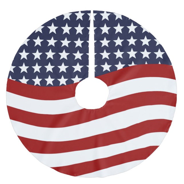 EMBLEM OF THE LAND I LOVE! (patriotic flag design) Brushed Polyester Tree Skirt (Front)