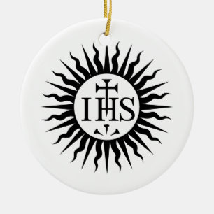 Emblem of the Society of Jesus  Ceramic Ornament