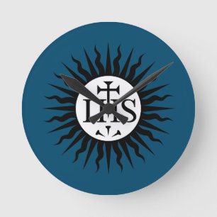 Emblem of the Society of Jesus  Round Clock
