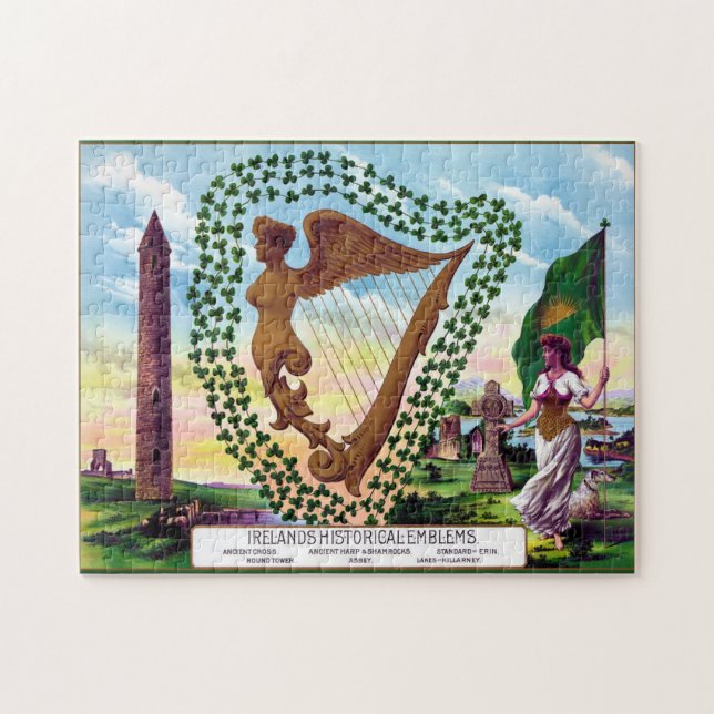Emblems of Ireland Harp Clover Puzzle (Horizontal)