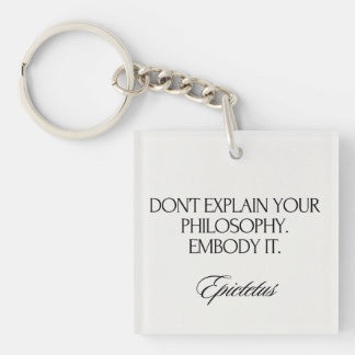 Embody Your Philosophy Modern Elegant Stoic Chic  Key Ring