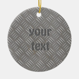 Embossed Aluminium Metal Look Custom Ceramic Ornament