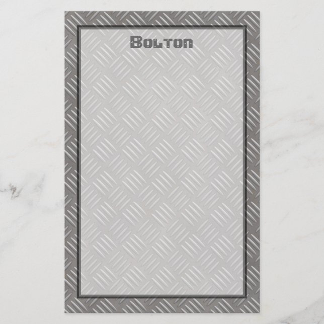 Embossed Aluminium Metal Look Custom Stationery (Front)