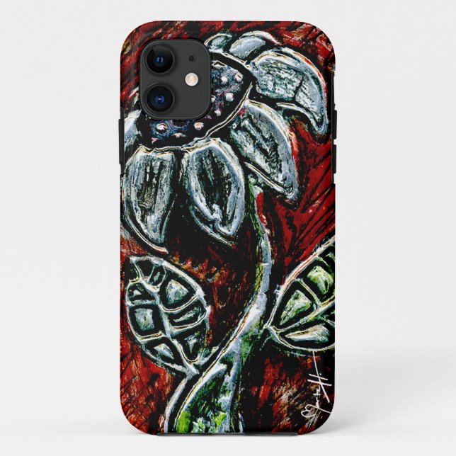 Embossed and Painted Metal Flower Case-Mate iPhone Case (Back)