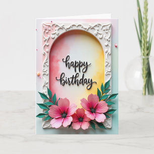 Embossed Arch Birthday Card