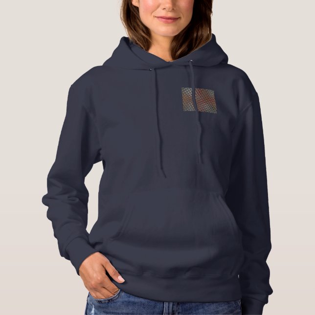 Embossed Ash Grey Maroon Chequered: A Modern Art Hoodie (Front)