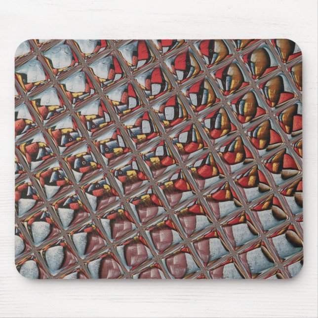 Embossed Ash Grey Maroon Chequered: A Modern Art Mouse Pad (Front)