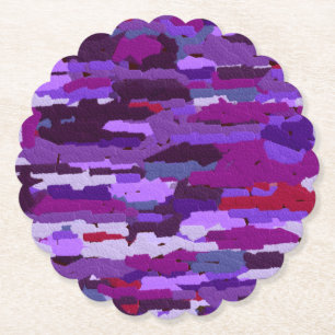 Embossed Chalk Shades of Purple and Red Paper Coaster