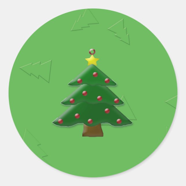 Embossed Christmas Tree Stickers (Front)
