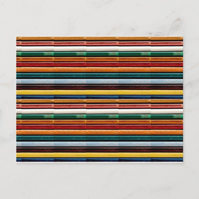 Embossed colourful stripes template add text Image Postcard (Front)