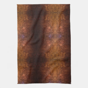embossed copper circuit pattern tea towel