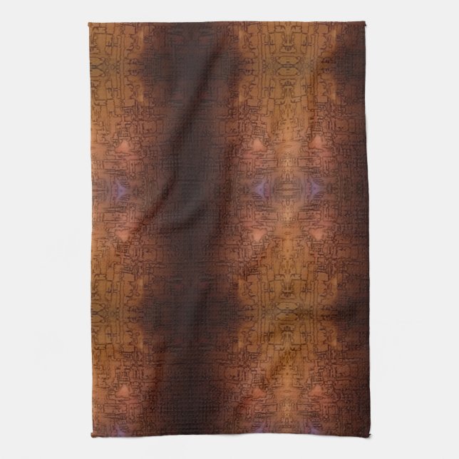 embossed copper circuit pattern tea towel (Vertical)