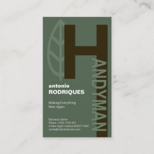 Embossed Creative Alphabet-H Handyman Service Business Card