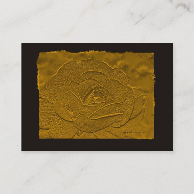 Embossed Deep Gold Rose Business Card (Front)