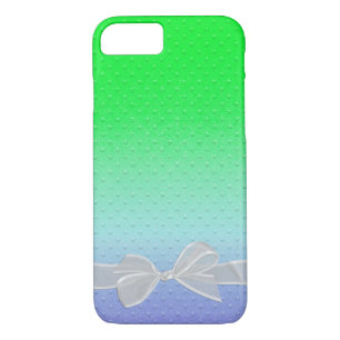 embossed dots with sheer white bow iPhone 8/7 case