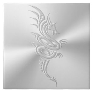 Embossed-effect Eastern Dragon Ceramic Tile
