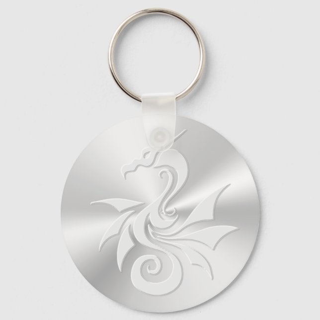 Embossed-effect Tribal Dragon Key Ring (Front)