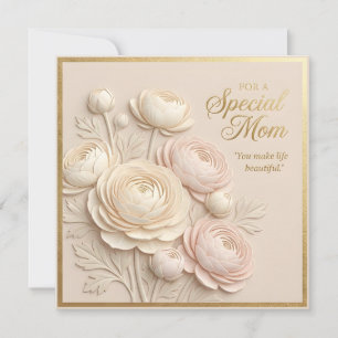 Embossed Floral Mother's Day Card