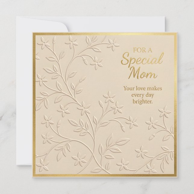 Embossed Floral Mother's Day Card (Front)