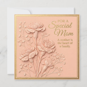Embossed Floral Mother's Day Card