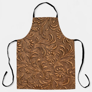 embossed floral panel, copper apron