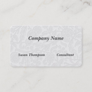 Embossed Floral Pattern white on white Business Card
