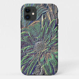 Embossed Flowers with Colour iPhone 11 Case