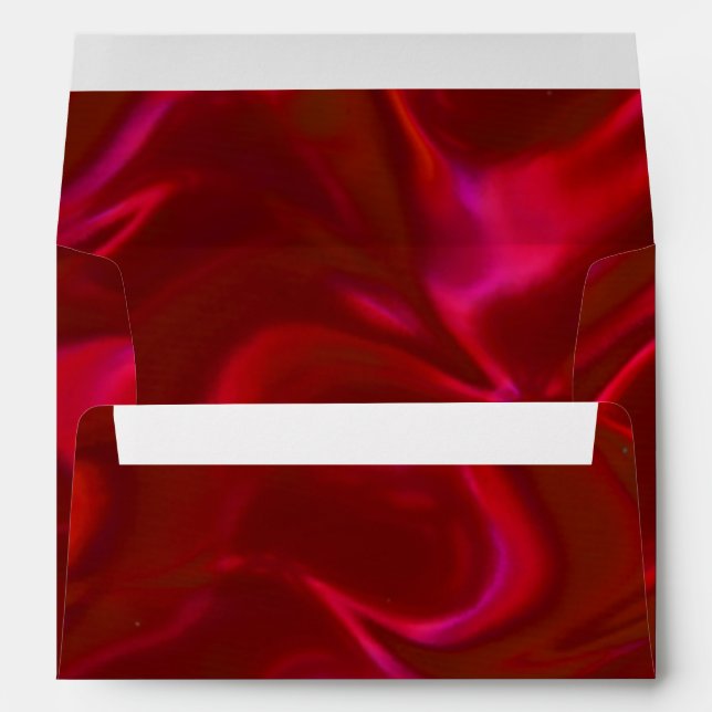 Embossed Gold Dragon on Red Satin Print Envelope (Back (Bottom))
