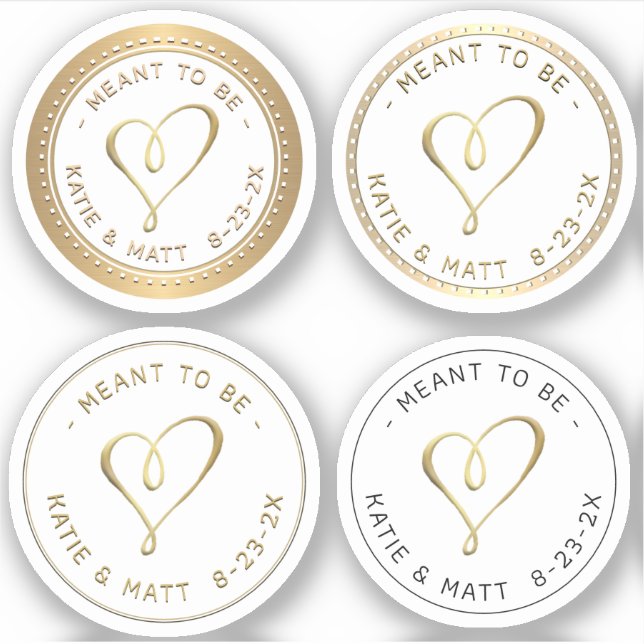 Embossed Gold Hearts Meant to Be Wedding Sampler   (Front)