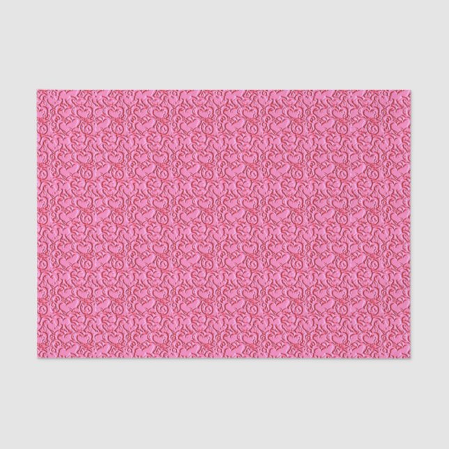 Embossed Hearts-Lt PINK-TISSUE WRAPPING PAPER (Front)