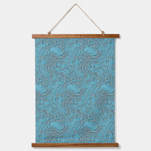 Embossed In Teal Hanging Tapestry