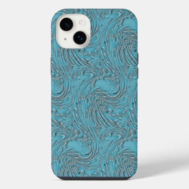 Embossed In Teal iPhone Case (Back)