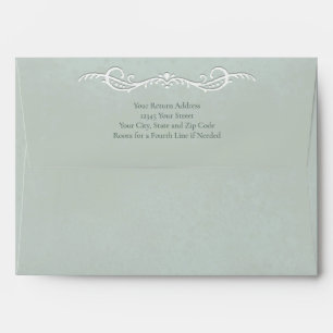 Embossed Jade Green Return Adress Envelope