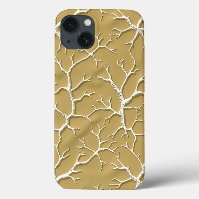 Embossed Khaki Branch iPhone Case Design (Back)