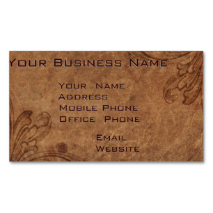 Embossed Leather Look Corporate Business Magnet