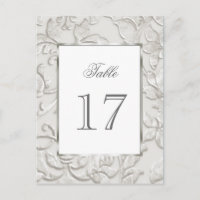 Embossed Look Damask in Off White