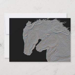 Embossed Look Horses Black background