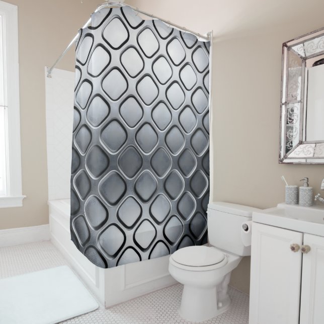 Embossed Metal Shower Curtain (In Situ)