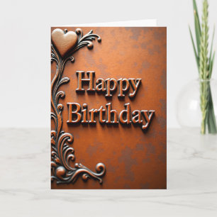 Embossed Metallic Birthday Card