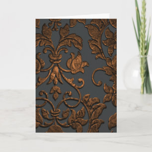 Embossed Metallic Damask, Copper Card