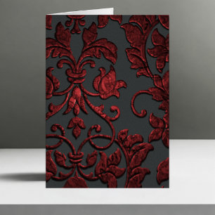 Embossed Metallic Damask, Red
