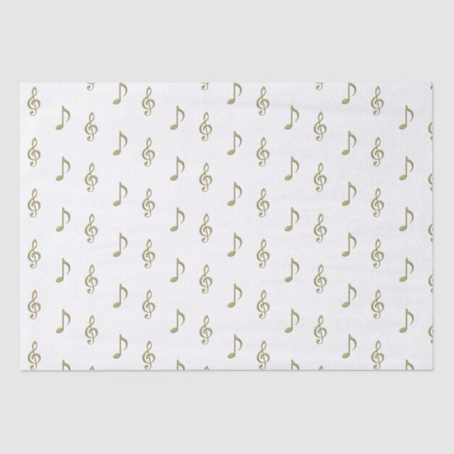 Embossed Music Note & Treble Clef Tissue Paper (Front)