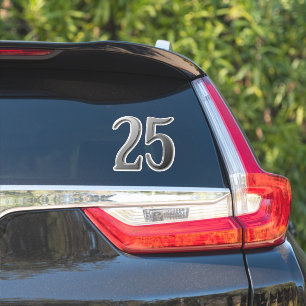 Embossed Number 25 Twenty Five