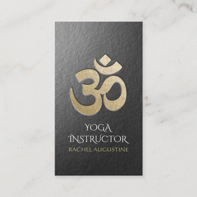 Embossed OM Symbol YOGA Instructor Appointment Card (Front)