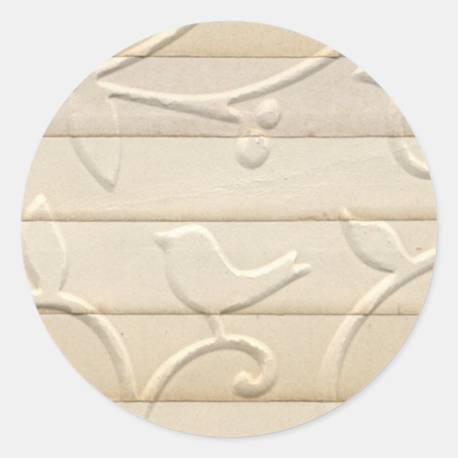 Embossed Paper Design Classic Round Sticker (Front)
