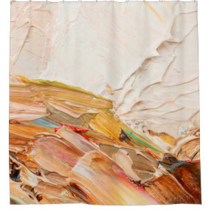 Embossed pasty oil paints and reliefs. Primary col Shower Curtain