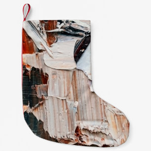 Embossed pasty oil paints and reliefs. Primary col Small Christmas Stocking